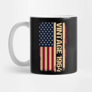 Vintage 1964 60th Birthday Gifts 60 Years Old American Flag Mug